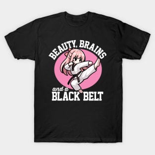 Beauty, Brains and A Black Belt T-Shirt